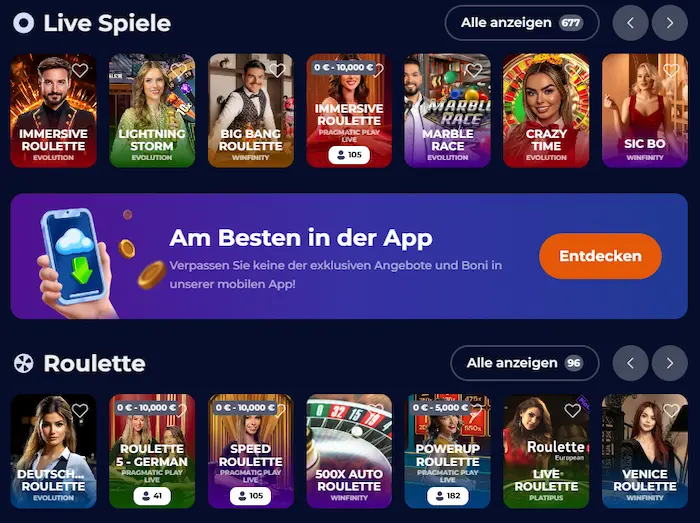 Nine Casino Schweiz live